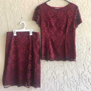 Worthington lace shirt and skirt